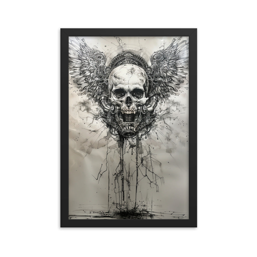 Winged Skul Fuel Leak Framed poster - DarkSongWear