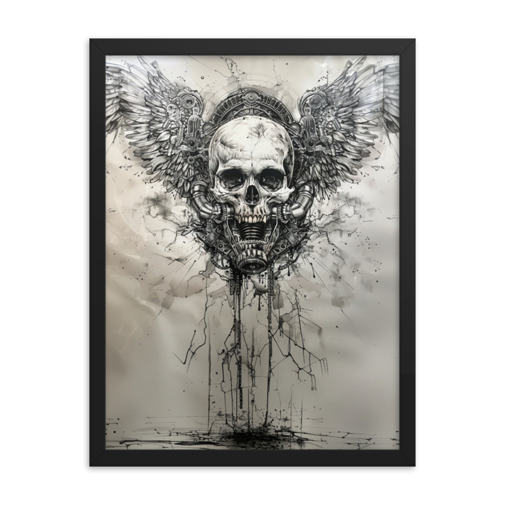 Winged Skul Fuel Leak Framed poster - DarkSongWear