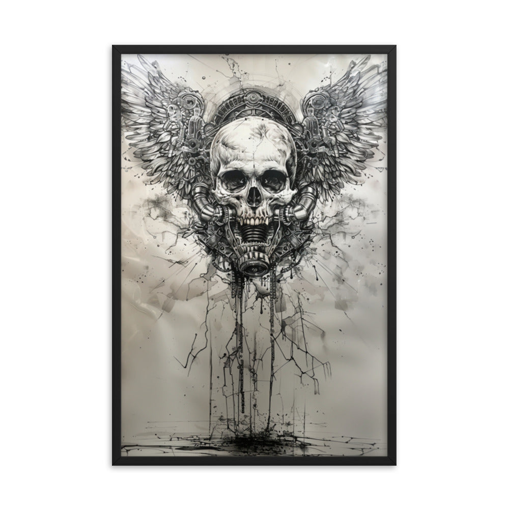 Winged Skul Fuel Leak Framed poster - DarkSongWear