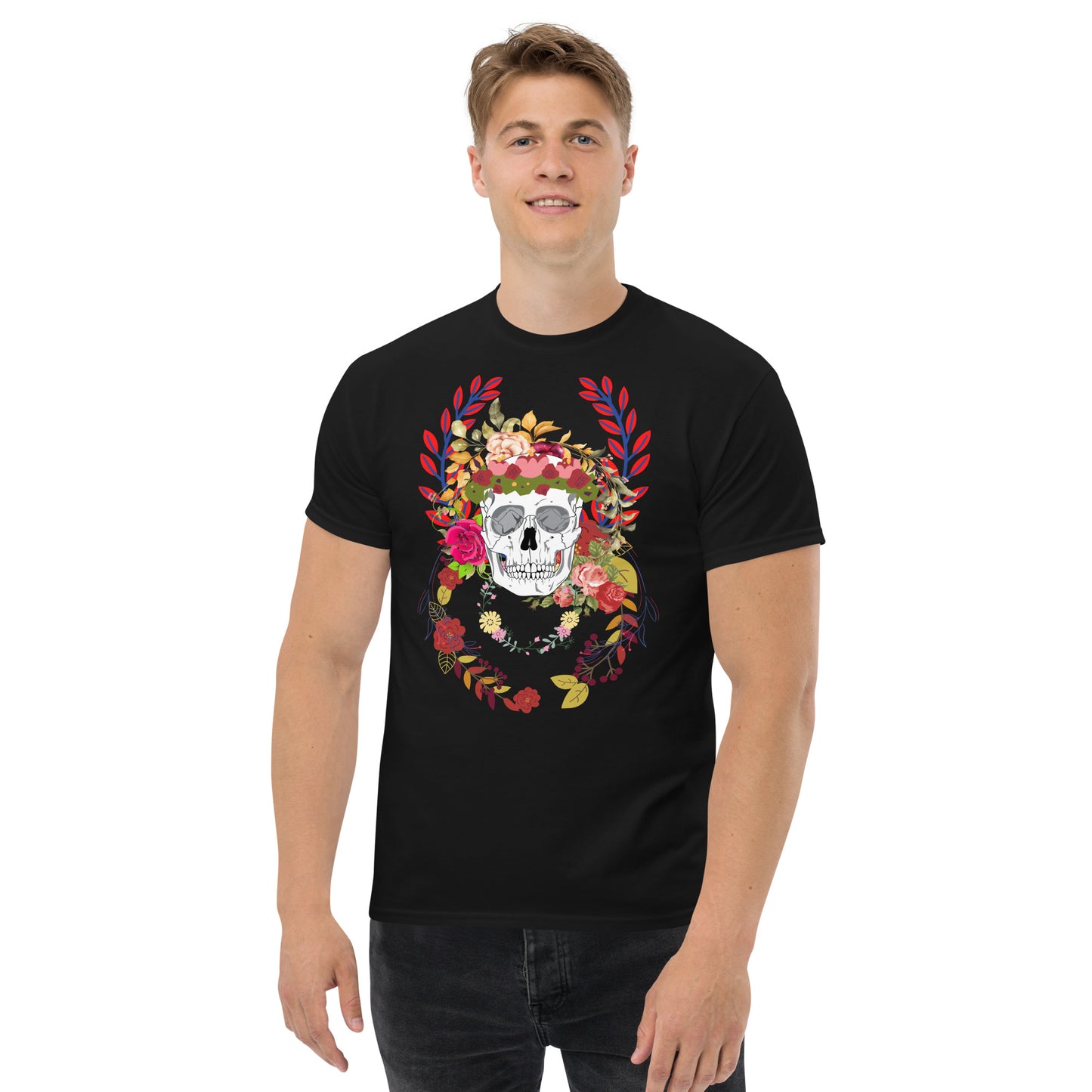 Floral Skull Men's classic tee - DarkSongWear