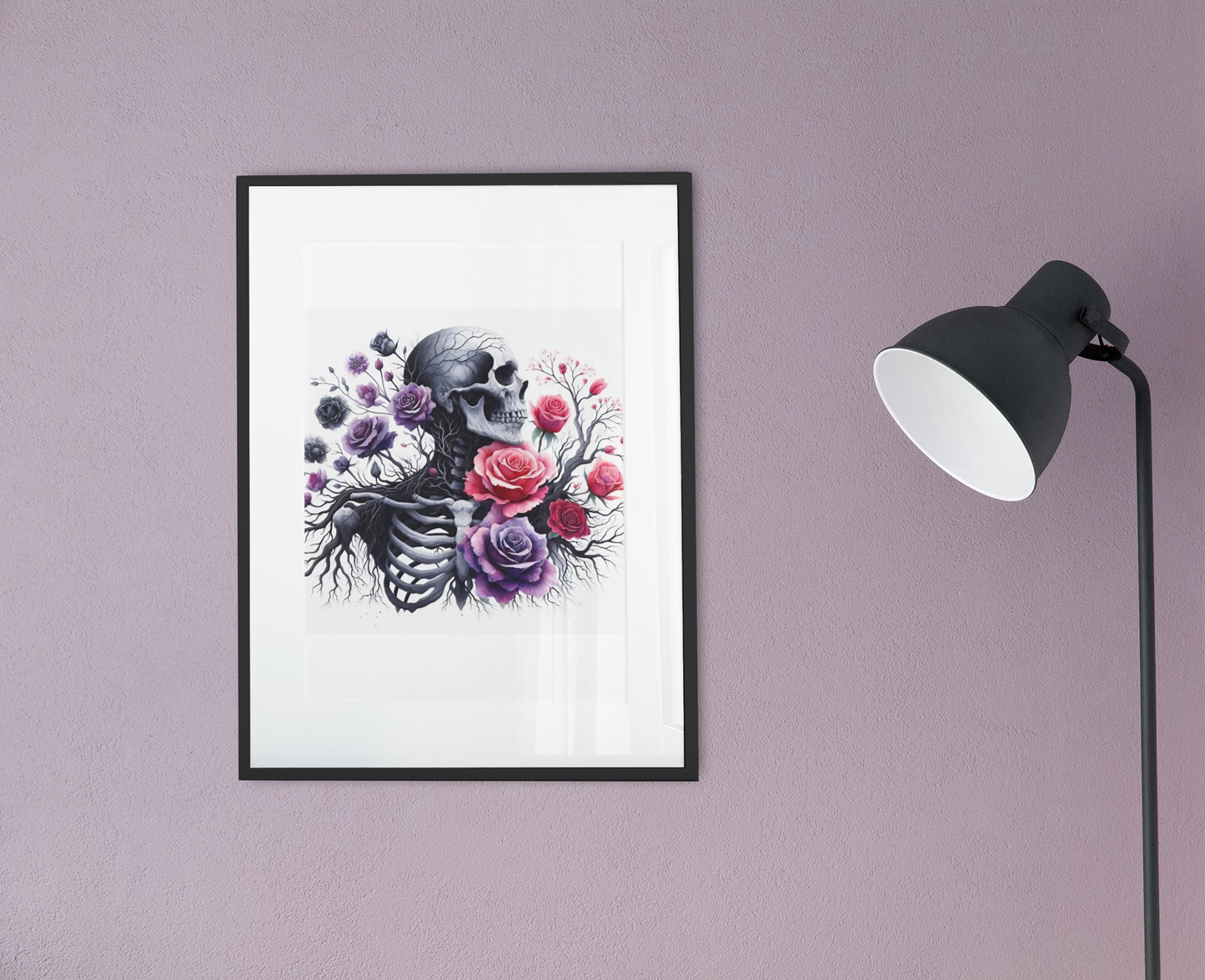 Floral Skeleton Framed poster - DarkSongWear