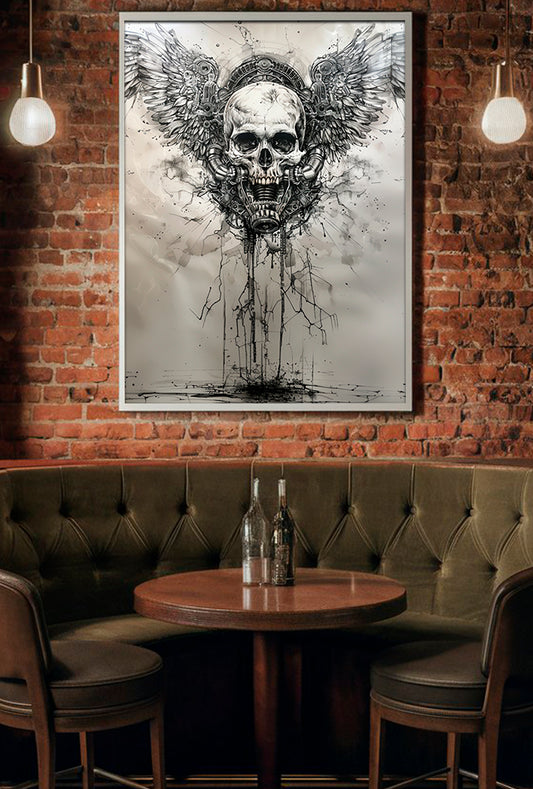 Winged Skul Fuel Leak Framed poster - DarkSongWear
