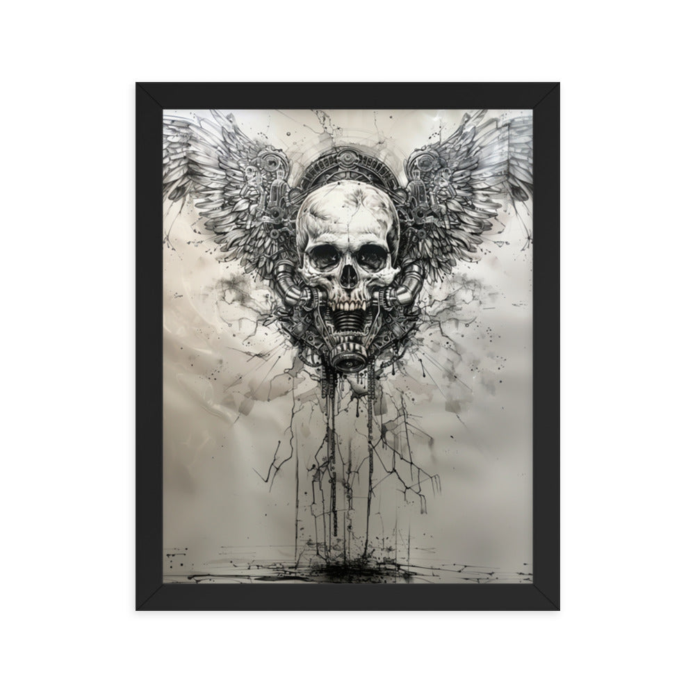 Winged Skul Fuel Leak Framed poster - DarkSongWear