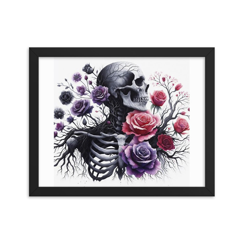 Floral Skeleton Framed poster - DarkSongWear
