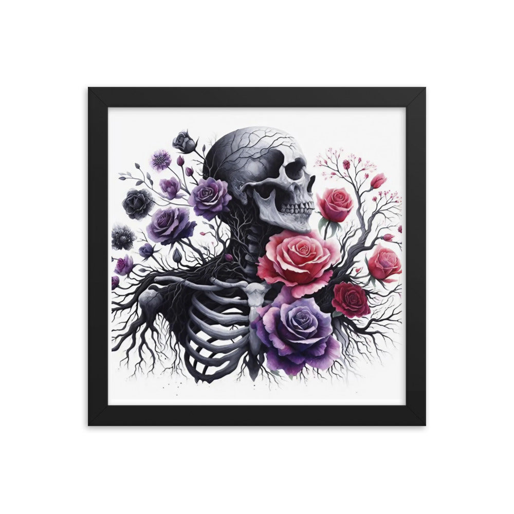 Floral Skeleton Framed poster - DarkSongWear