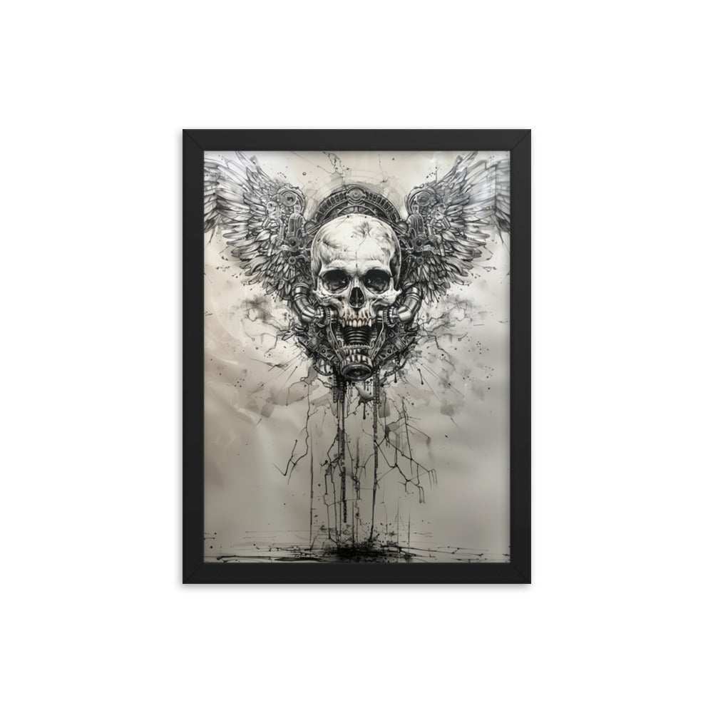Winged Skul Fuel Leak Framed poster - DarkSongWear