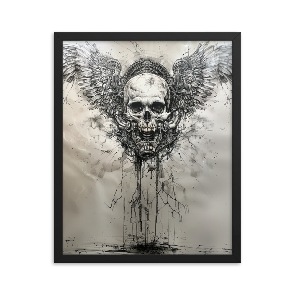 Winged Skul Fuel Leak Framed poster - DarkSongWear