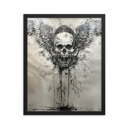 Winged Skul Fuel Leak Framed poster - DarkSongWear