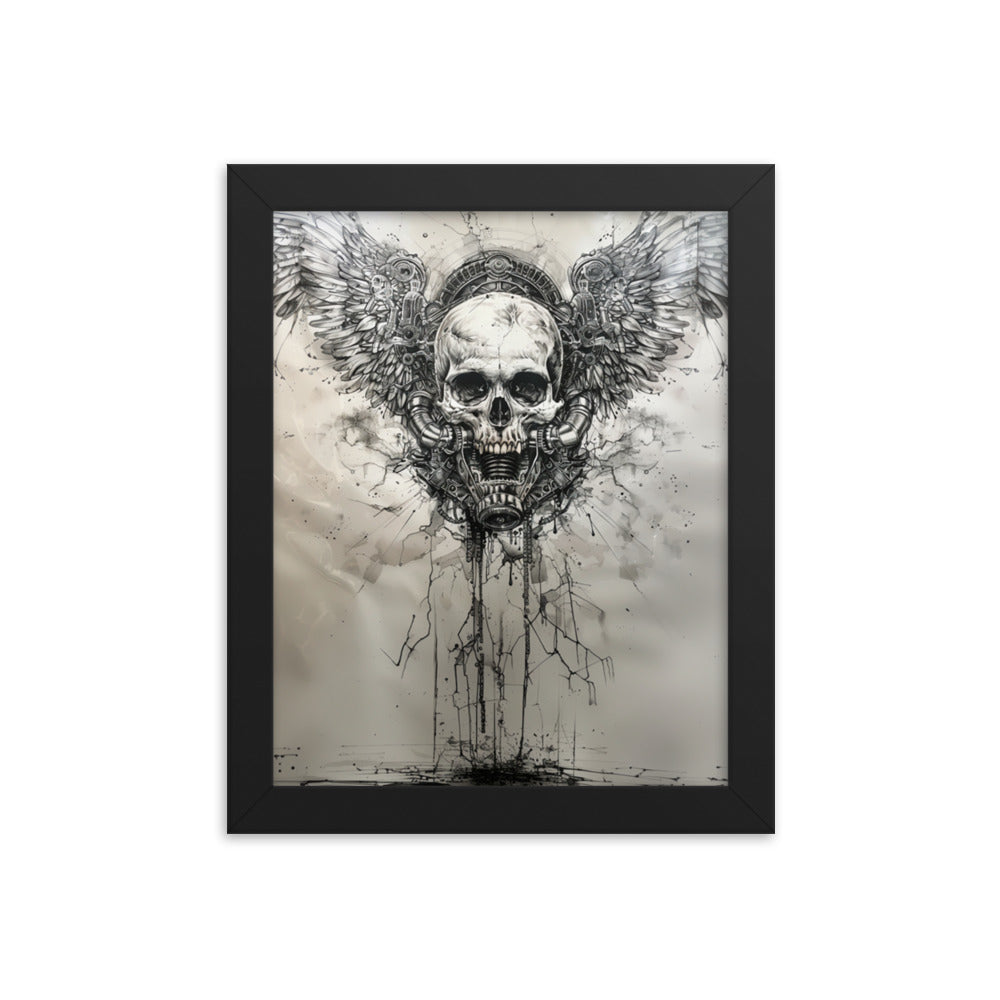 Winged Skul Fuel Leak Framed poster - DarkSongWear