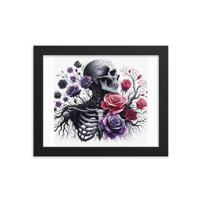 Floral Skeleton Framed poster - DarkSongWear