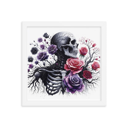 Floral Skeleton Framed poster - DarkSongWear