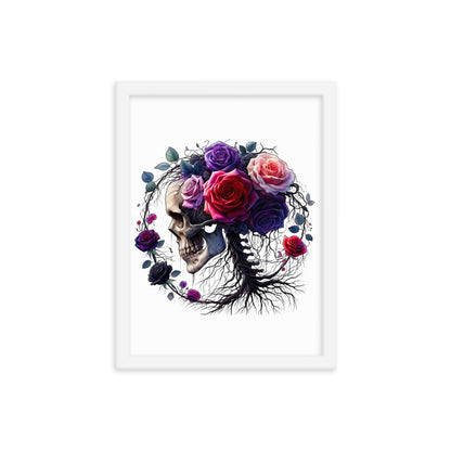 Floral Skull Framed poster - DarkSongWear
