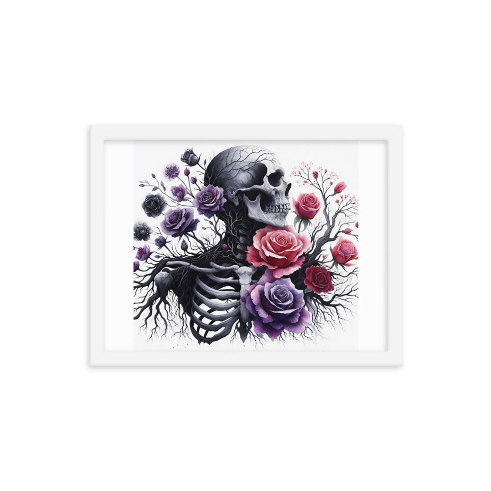 Floral Skeleton Framed poster - DarkSongWear