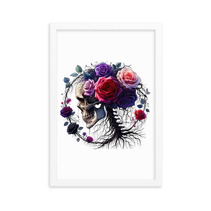 Floral Skull Framed poster - DarkSongWear