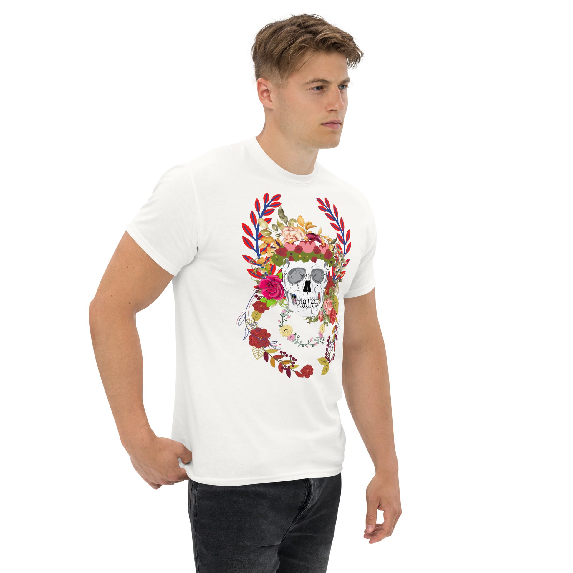 Floral Skull Men's classic tee - DarkSongWear