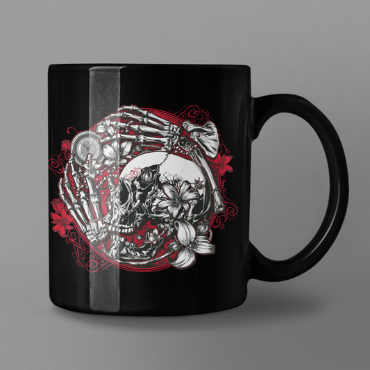 Tempus fugit Black Glossy Mug - DarkSongWear