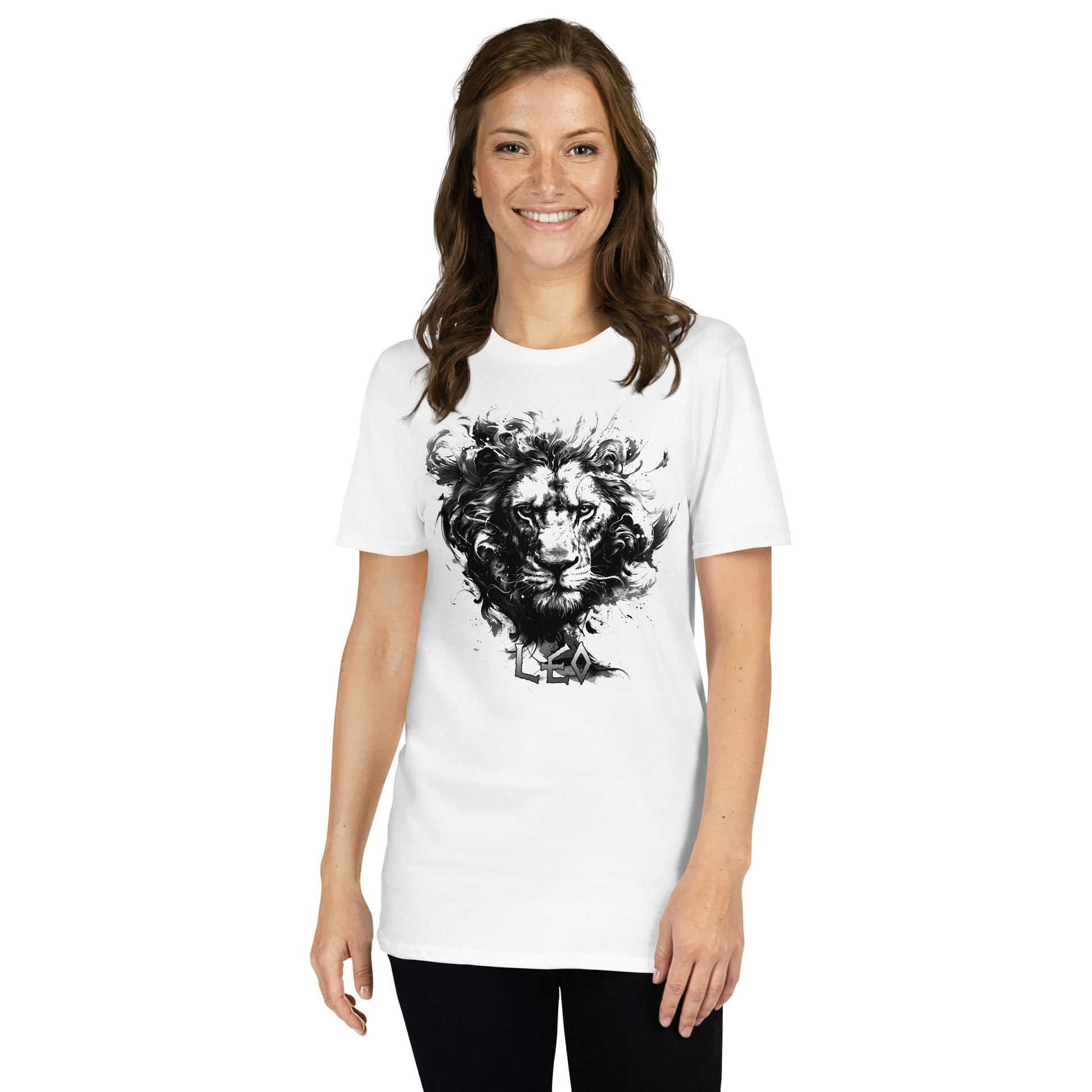 The Zodiac Collection: LEO White Short-Sleeve Unisex T-Shirt - DarkSongWear