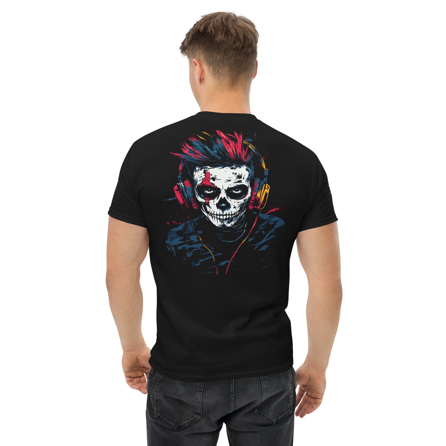 Neon Man with Headphones Camiseta clásica unisex