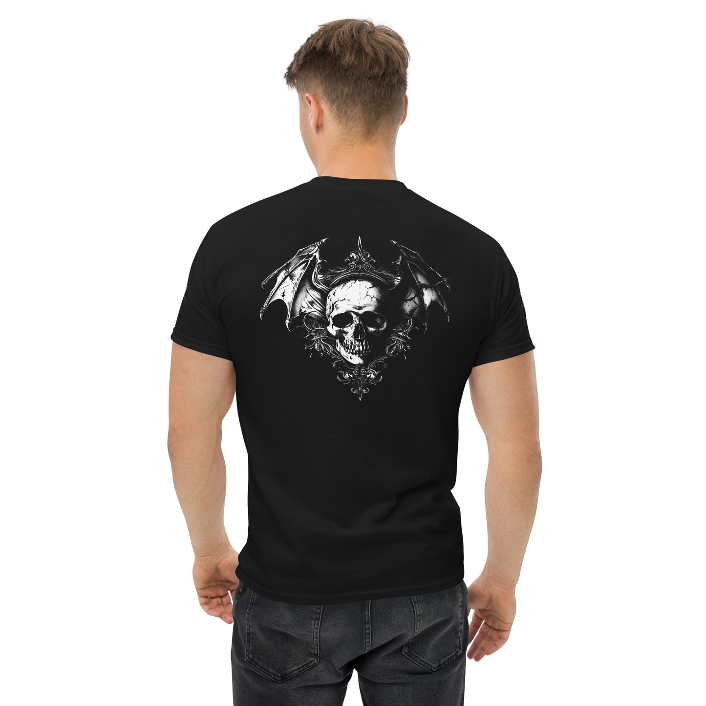Gothic Bird Winged Skull Camiseta clásica unisex