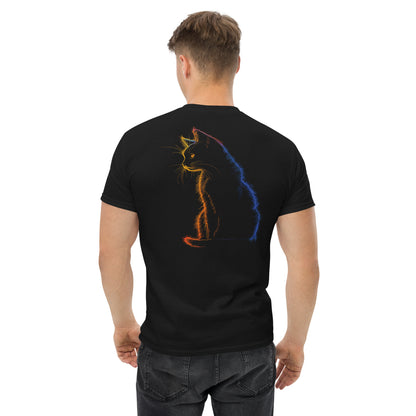 Neon Cat Camiseta negra clásica unisex