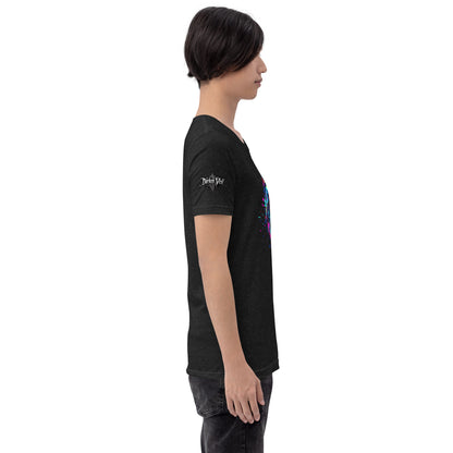 Neon Splash Skull with headphones Unisex t-shirt