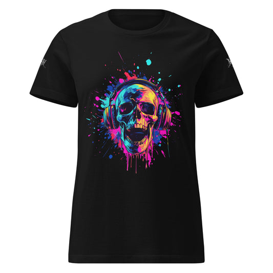 camiseta-gotica-neon-splash-skull-darkenveil